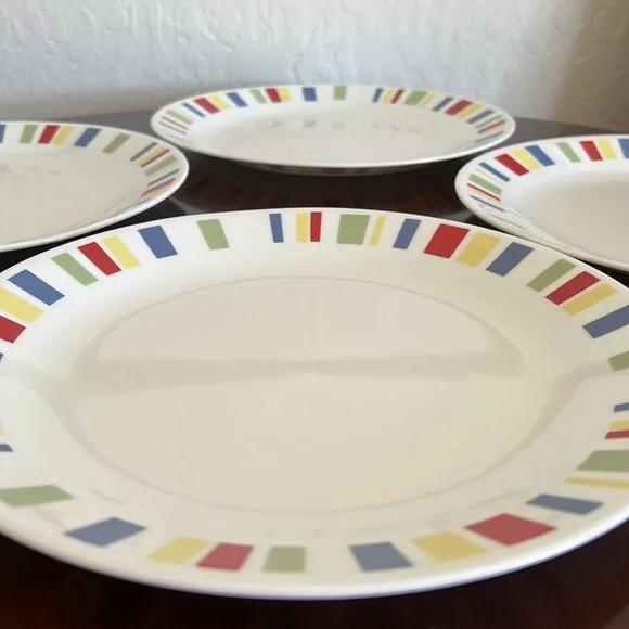 COPY - Corelle Colorful “Memphis” 4 Dinner Plates - Picture 2 of 11